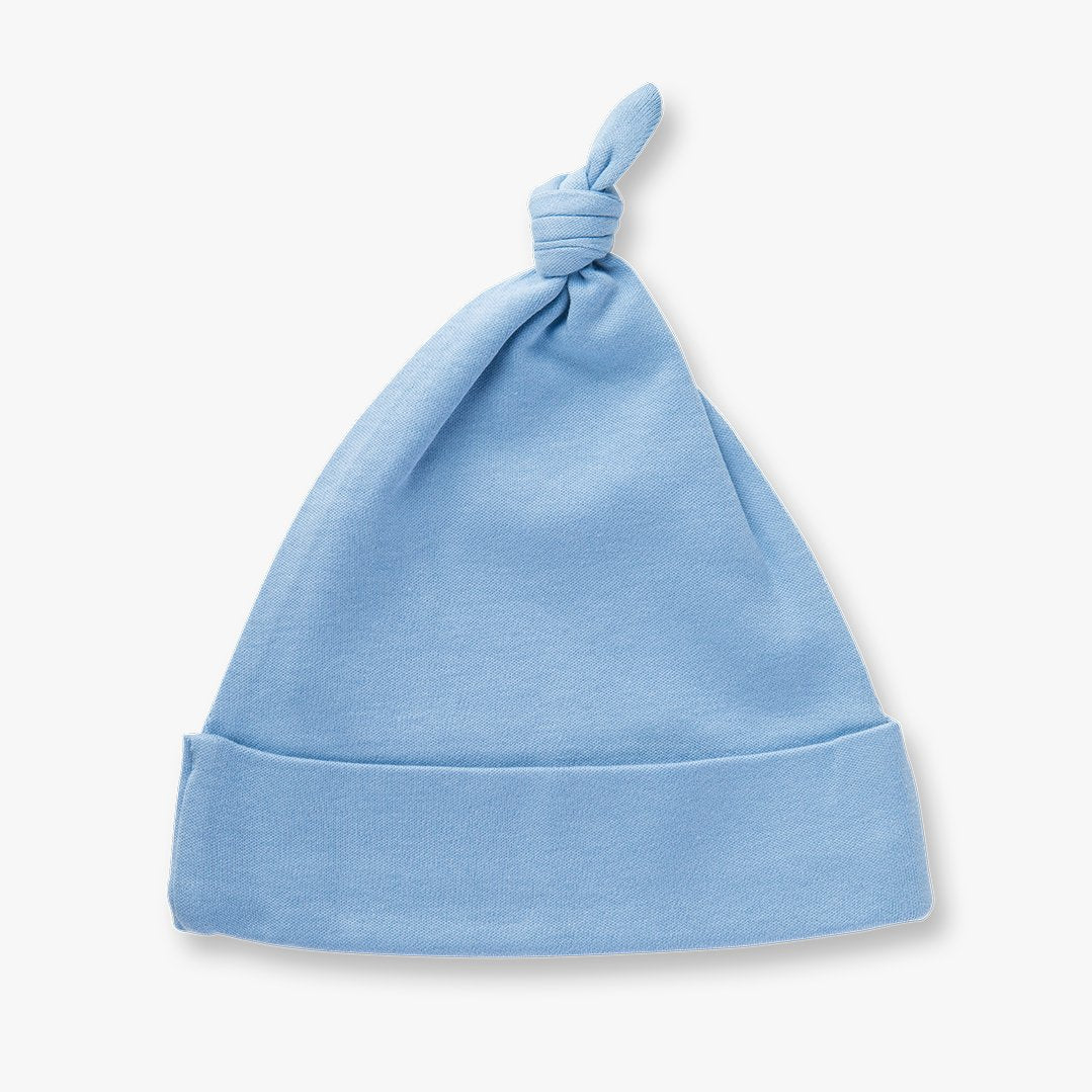 Little Boy Blue Knotted Hat Medium Quality Organic Baby Clothing