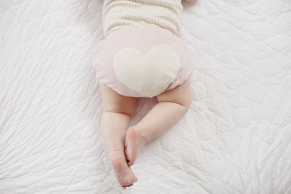 
                  
                    Dusty Pink Heart Bloomers - Sapling Organic Baby Clothes
                  
                