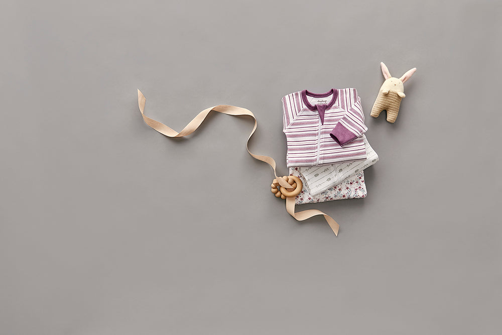 
                  
                    Girl Field Stripe Zip Romper - Sapling Organic Baby Clothes
                  
                