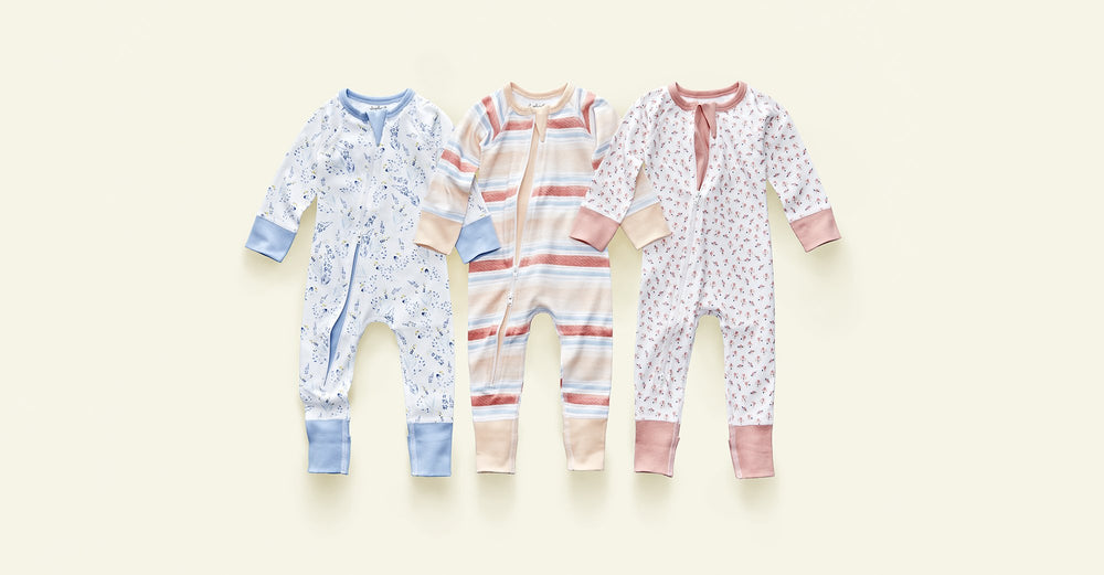 
                  
                    Sunset Stream Zip Romper - Sapling Organic Baby Clothes
                  
                