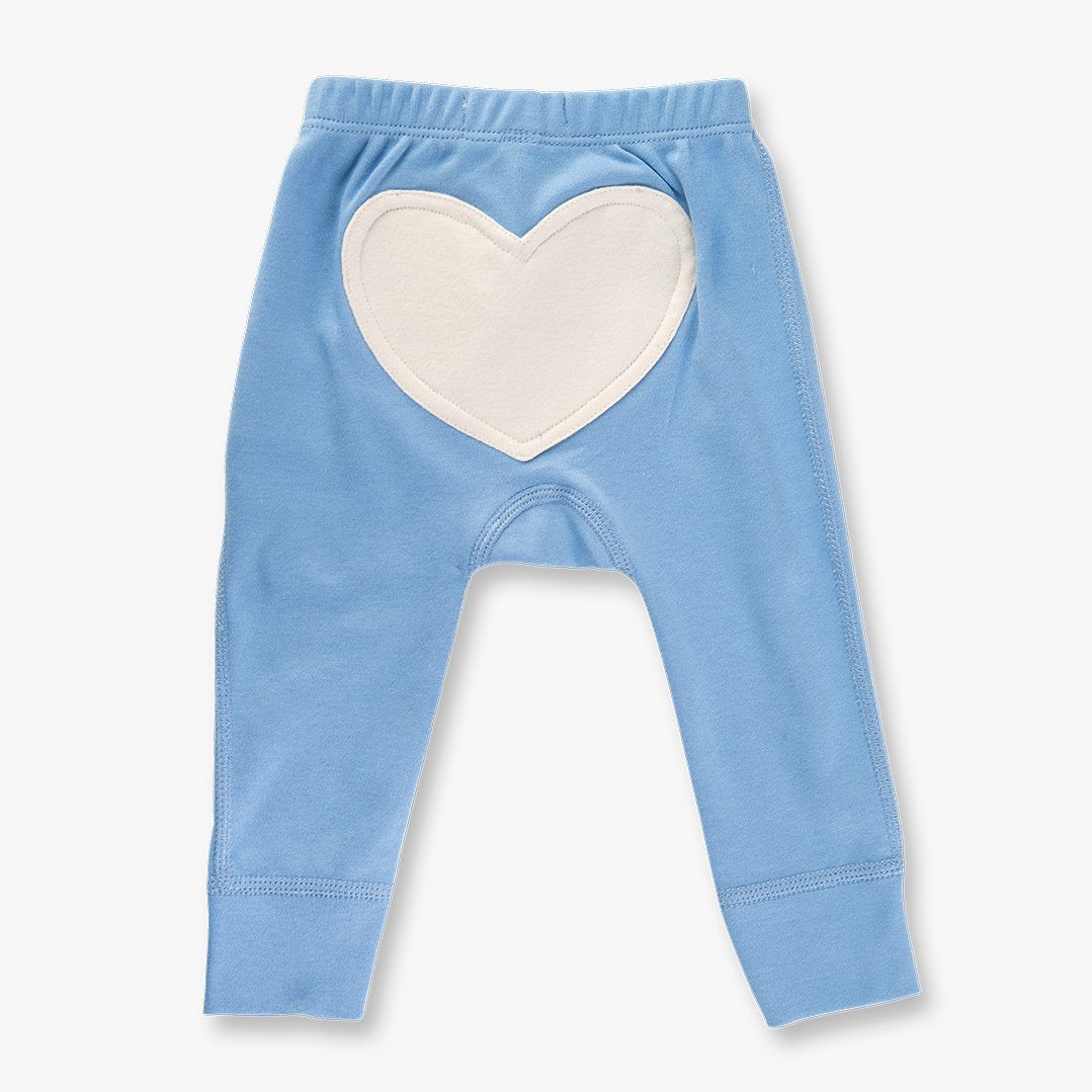 Little Boy Blue Heart Pants - Sapling Organic Baby Clothes