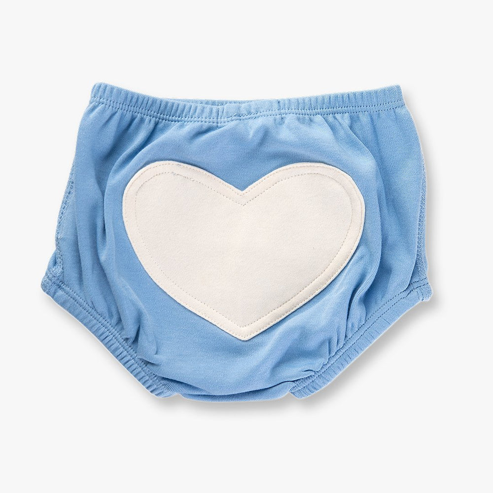 Little Boy Blue Heart Bloomers - Sapling Organic Baby Clothes
