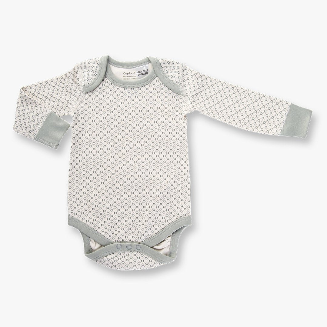 
                  
                    Dove Grey Long Sleeve Bodysuit - Sapling Organic Baby Clothes
                  
                