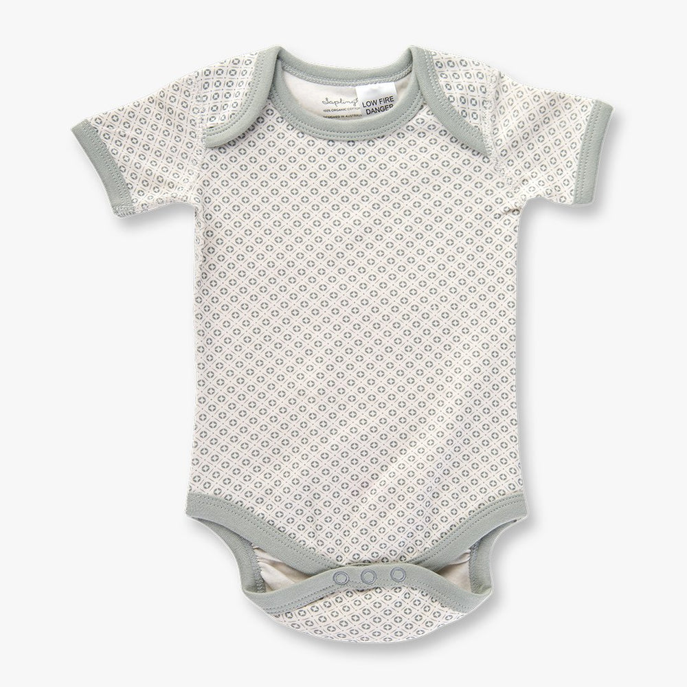 Dove Grey Short Sleeve Bodysuit - Sapling Organic Baby Clothes