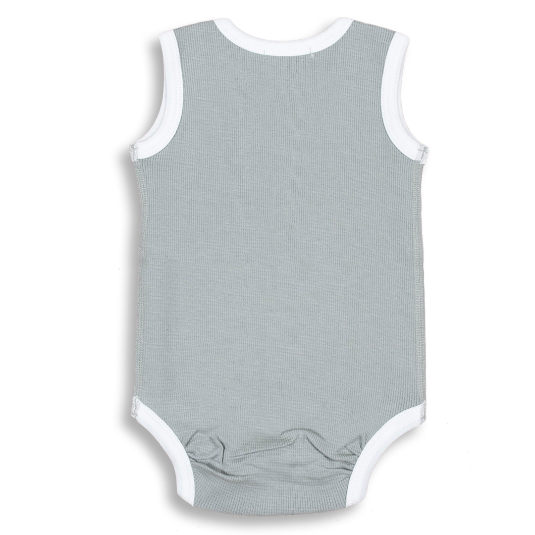 
                  
                    Alpine Grey Waffle Tank Bodysuit - Sapling Organic Baby Clothes
                  
                