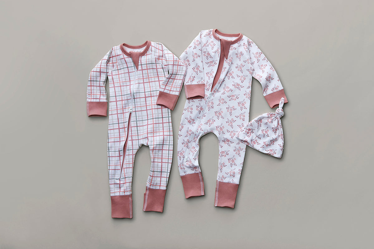 
                  
                    Blush Plaid Zip Romper - Sapling Organic Baby Clothes
                  
                